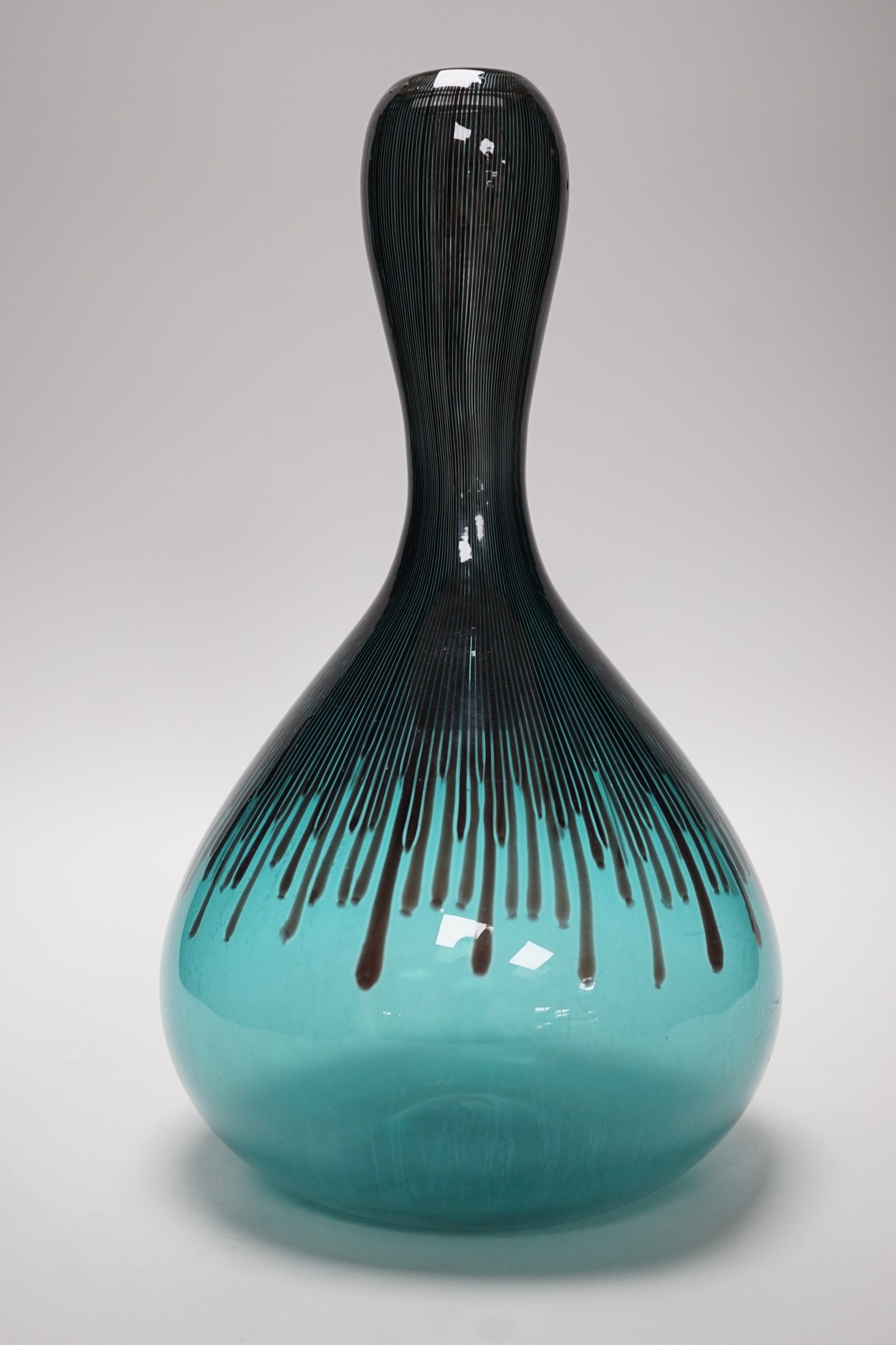 A Venini Murano ‘Cannette’ Vase, designed by Ludovico Diaz de Santillana, c.1955-1960, three line acid etched mark 'venini murano ITALIA’, 30cms high